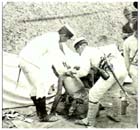 Japanese doctors attend to their wounded during the fighting around Tientsin, China, 1900.  Japan supplied 10,000 troops to the international force organised to put down the Boxer Rebellion (1900-1901).  This resulted in the occurrence of Australia’s first (albeit brief) direct military contact with Imperial Japan when approximately 500 sailors of the New South Wales and Victorian naval brigades and the South Australian cruiser HMCS Protector were sent to China in August 1900 to join the British contingent.
