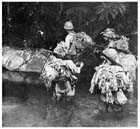 A group of Japanese infantry crossing a jungle stream during the Malayan Campaign, January 1942.  The skilful and determined performance of Japanese troops in the opening months of the Pacific War gave rise to the myth of the Japanese ‘superman’, reputed to be a natural-born jungle fighter.  In fact the Japanese soldiers, just like their Allied counterparts, saw the tropical jungle of Southeast Asia and the Pacific as an alien and hostile environment.