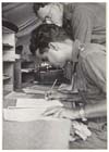 Jemedar Chint Singh, an Indian former prisoner of war,  writes down evidence of his mistreatment at 6th Division HQ to be used against Japanese War Criminals in the Wewak War Crimes Commission at Cape Wom on 19 October 1945.
